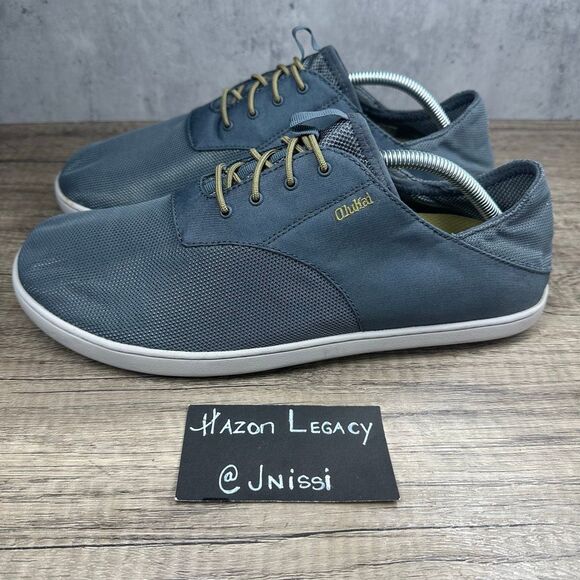 Olukai~Men’s~”Nohea Moku” Gray Slip On Tieless Comfort Walking Shoes~Size 11M - Picture 1 of 8